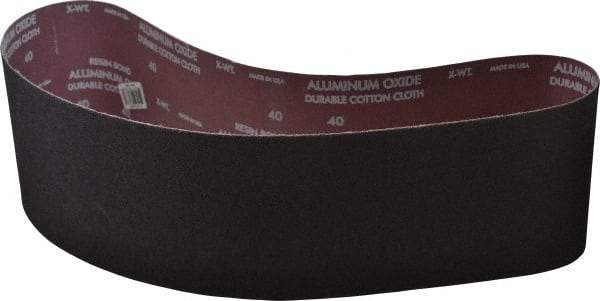 Norton - 6" Wide x 48" OAL, 40 Grit, Aluminum Oxide Abrasive Belt - Aluminum Oxide, Coarse, Coated, X Weighted Cloth Backing, Series R228 - Makers Industrial Supply