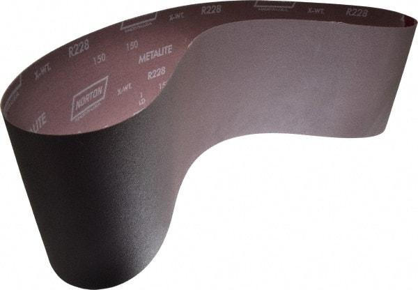 Norton - 6" Wide x 48" OAL, 150 Grit, Aluminum Oxide Abrasive Belt - Aluminum Oxide, Very Fine, Coated, X Weighted Cloth Backing, Series R228 - Makers Industrial Supply