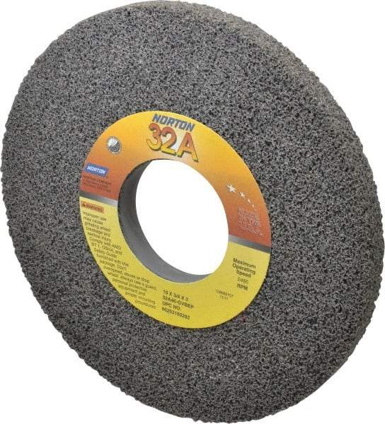 Norton - 10" Diam x 3" Hole x 3/4" Thick, G Hardness, 46 Grit Surface Grinding Wheel - Aluminum Oxide, Type 1, Coarse Grade, 2,485 Max RPM, Vitrified Bond, No Recess - Makers Industrial Supply