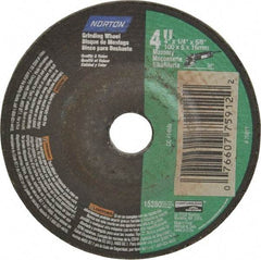 Norton - 10" Diam x 3" Hole x 3/4" Thick, I Hardness, 60 Grit Surface Grinding Wheel - Aluminum Oxide, Type 1, Medium Grade, 2,485 Max RPM, Vitrified Bond, No Recess - Makers Industrial Supply