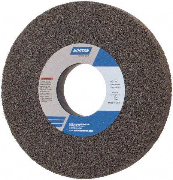 Norton - 10" Diam x 3" Hole x 1" Thick, H Hardness, 46 Grit Surface Grinding Wheel - Aluminum Oxide, Type 1, Coarse Grade, 2,485 Max RPM, Vitrified Bond, No Recess - Makers Industrial Supply