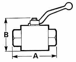 Voss - 3/8" Pipe, Full Port, Stainless Steel Standard Ball Valve - Inline - One Way Flow, FNPTF x FNPTF Ends, Lever Handle, 7,250 WOG - Makers Industrial Supply