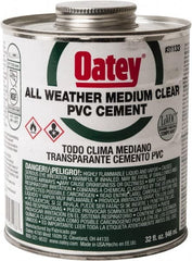 Oatey - 32 oz All-Purpose Medium Bodied Cement - Clear, Use with PVC - Makers Industrial Supply