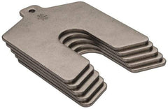 Made in USA - 5 Piece, 3 Inch Long x 3 Inch Wide x 0.1 Inch Thick, Slotted Shim Stock - Stainless Steel, 3/4 Inch Wide Slot - Makers Industrial Supply