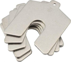 Made in USA - 5 Piece, 3 Inch Long x 3 Inch Wide x 0.125 Inch Thick, Slotted Shim Stock - Stainless Steel, 3/4 Inch Wide Slot - Makers Industrial Supply