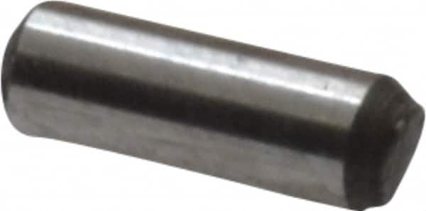 Value Collection - 1/16" Diam x 3/16" Pin Length Grade 8 Alloy Steel Standard Dowel Pin - C 50-58 Hardness, 800 Lb Breaking Strength, 1 Beveled & 1 Rounded End - Makers Industrial Supply