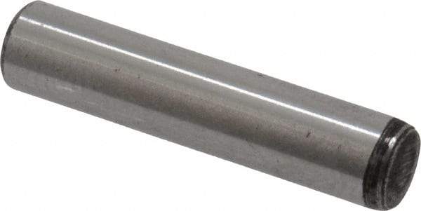 Value Collection - 3/16" Diam x 7/8" Pin Length Grade 8 Alloy Steel Standard Dowel Pin - C 50-58 Hardness, 7,200 Lb Breaking Strength, 1 Beveled & 1 Rounded End - Makers Industrial Supply