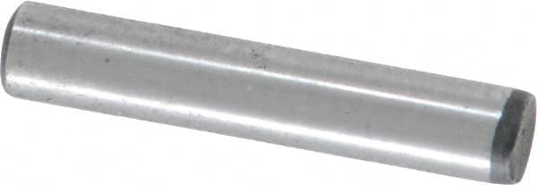 Value Collection - 3/16" Diam x 1" Pin Length Grade 8 Alloy Steel Standard Dowel Pin - C 50-58 Hardness, 7,200 Lb Breaking Strength, 1 Beveled & 1 Rounded End - Makers Industrial Supply