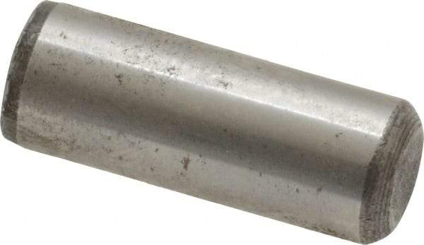 Value Collection - 3/8" Diam x 1" Pin Length Grade 8 Alloy Steel Standard Dowel Pin - C 50-58 Hardness, 28,700 Lb Breaking Strength, 1 Beveled & 1 Rounded End - Makers Industrial Supply