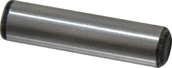 Value Collection - 3/8" Diam x 1-1/2" Pin Length Grade 8 Alloy Steel Standard Dowel Pin - C 50-58 Hardness, 28,700 Lb Breaking Strength, 1 Beveled & 1 Rounded End - Makers Industrial Supply