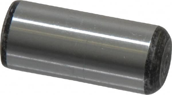 Value Collection - 7/16" Diam x 1" Pin Length Grade 8 Alloy Steel Standard Dowel Pin - C 50-58 Hardness, 39,100 Lb Breaking Strength, 1 Beveled & 1 Rounded End - Makers Industrial Supply