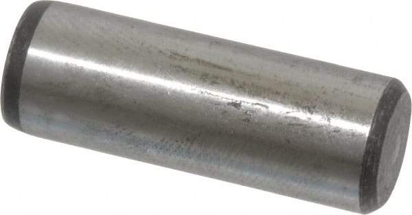 Value Collection - 7/16" Diam x 1-1/4" Pin Length Grade 8 Alloy Steel Standard Dowel Pin - C 50-58 Hardness, 39,100 Lb Breaking Strength, 1 Beveled & 1 Rounded End - Makers Industrial Supply