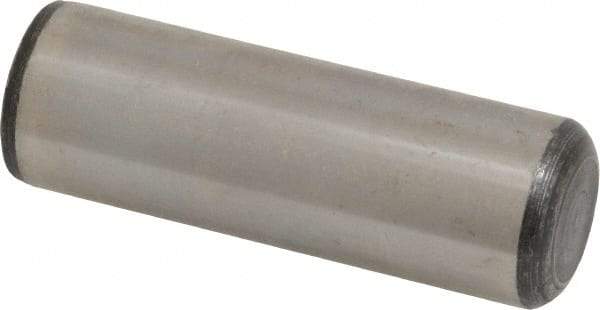 Value Collection - 1" Diam x 3" Pin Length Grade 8 Alloy Steel Standard Dowel Pin - C 50-58 Hardness, 204,000 Lb Breaking Strength, 1 Beveled & 1 Rounded End - Makers Industrial Supply