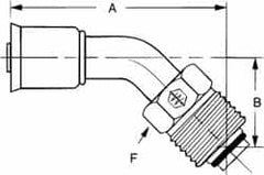 Hydraulic Hose Bumped Male Swivel Fitting: 1-1/16-16