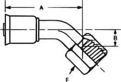 Hydraulic Hose Flare Female Swivel Fitting: 3/4-16 SAE