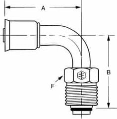 Hydraulic Hose Elbow: 5/8-18