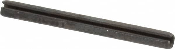 Made in USA - 3/32" Diam x 1" Long Slotted Spring Pin - Grade 1070-1090 Alloy Steel, Black Oxide Finish - Makers Industrial Supply