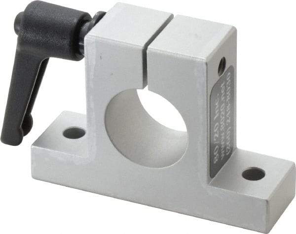 80/20 Inc. - 3 Inch Wide x 2-1/8 Inch High x 7/8 Inch Deep Horizontal Quick Clamp - 1.004 Inch Hole x 0.257 Inch Bolt Hole Diameter - Makers Industrial Supply