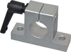 80/20 Inc. - 3 Inch Wide x 2-1/8 Inch High x 7/8 Inch Deep Horizontal Quick Clamp - 1.004 Inch Hole x 0.328 Inch Bolt Hole Diameter - Makers Industrial Supply