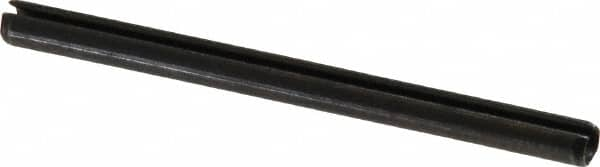 Made in USA - 1/8" Diam x 1-3/4" Long Slotted Spring Pin - Grade 1070-1090 Alloy Steel, Black Oxide Finish - Makers Industrial Supply