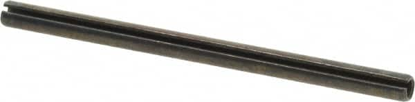 Made in USA - 3/16" Diam x 3" Long Slotted Spring Pin - Grade 1070-1090 Alloy Steel, Black Oxide Finish - Makers Industrial Supply