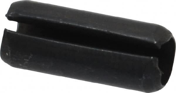 Made in USA - 1/4" Diam x 5/8" Long Slotted Spring Pin - Grade 1070-1090 Alloy Steel, Black Oxide Finish - Makers Industrial Supply