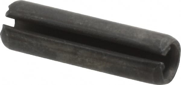 Made in USA - 1/4" Diam x 7/8" Long Slotted Spring Pin - Grade 1070-1090 Alloy Steel, Black Oxide Finish - Makers Industrial Supply