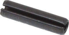 Made in USA - 1/4" Diam x 1" Long Slotted Spring Pin - Grade 1070-1090 Alloy Steel, Black Oxide Finish - Makers Industrial Supply