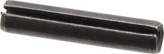 Made in USA - 1/4" Diam x 1-1/4" Long Slotted Spring Pin - Grade 1070-1090 Alloy Steel, Black Oxide Finish - Makers Industrial Supply