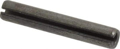 Made in USA - 1/4" Diam x 1-1/2" Long Slotted Spring Pin - Grade 1070-1090 Alloy Steel, Black Oxide Finish - Makers Industrial Supply