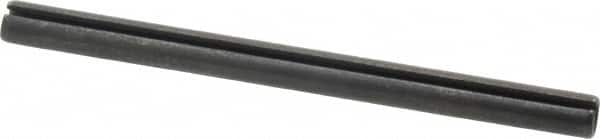 Made in USA - 1/4" Diam x 3-1/2" Long Slotted Spring Pin - Grade 1070-1090 Alloy Steel, Black Oxide Finish - Makers Industrial Supply