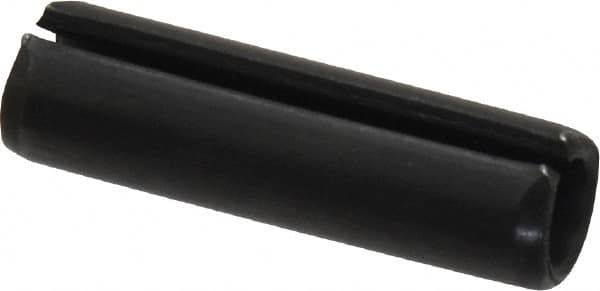 Made in USA - 5/16" Diam x 1-1/8" Long Slotted Spring Pin - Grade 1070-1090 Alloy Steel, Black Oxide Finish - Makers Industrial Supply