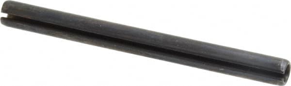 Made in USA - 5/16" Diam x 3-1/2" Long Slotted Spring Pin - Grade 1070-1090 Alloy Steel, Black Oxide Finish - Makers Industrial Supply