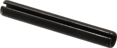 Made in USA - 3/8" Diam x 2-3/4" Long Slotted Spring Pin - Grade 1070-1090 Alloy Steel, Black Oxide Finish - Makers Industrial Supply