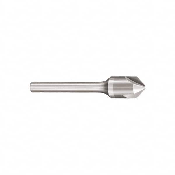 SGS - 3/4" Head Diam, 1/2" Shank Diam, 3 Flute 90° Solid Carbide Countersink - Makers Industrial Supply