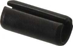 Made in USA - 7/16" Diam x 1" Long Slotted Spring Pin - Grade 1070-1090 Alloy Steel, Black Oxide Finish - Makers Industrial Supply