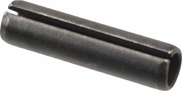 Made in USA - 7/16" Diam x 1-3/4" Long Slotted Spring Pin - Grade 1070-1090 Alloy Steel, Black Oxide Finish - Makers Industrial Supply