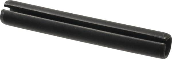 Made in USA - 7/16" Diam x 3" Long Slotted Spring Pin - Grade 1070-1090 Alloy Steel, Black Oxide Finish - Makers Industrial Supply