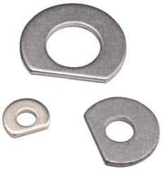 Made in USA - #3 Screw Size, 0.102" ID, 1008/1010 Steel Clipped Washer - 0.097 to 0.107" ID, 0.237 to 0.257" OD, 0.027 to 0.033" Thickness, Uncoated - Makers Industrial Supply