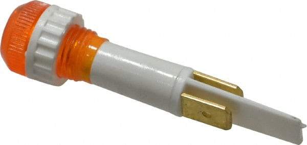 ACI - 110 V Amber Lens Indicating Light - Round Lens, Blade Connector, 52.6" OAL x 13.5" Wide - Makers Industrial Supply