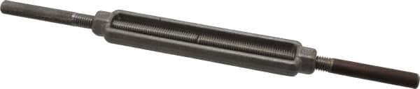 Made in USA - 2,200 Lb Load Limit, 1/2" Thread Diam, 6" Take Up, Steel Stub & Stub Turnbuckle - 7-1/2" Body Length, 3/4" Neck Length, 14" Closed Length - Makers Industrial Supply