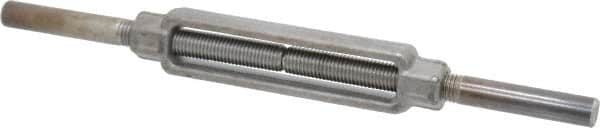 Made in USA - 5,200 Lb Load Limit, 3/4" Thread Diam, 6" Take Up, Steel Stub & Stub Turnbuckle - 8-1/4" Body Length, 1-1/16" Neck Length, 16" Closed Length - Makers Industrial Supply