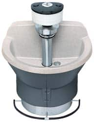 Bradley - Semi-Circular, Foot-Controlled, External Drain, 36" Diam, 3 Person Capacity, Bradstone, Wash Fountain - 1.25 GPM, 9" Bowl Depth, 29-1/4" High - Makers Industrial Supply