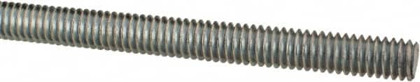 Made in USA - 5/16-18 UNC (Coarse), 3' Long, Low Carbon Steel Threaded Rod - Zinc-Plated Finish, Right Hand Thread - Makers Industrial Supply