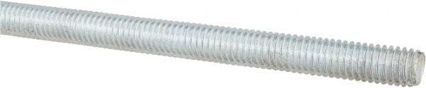 Made in USA - 3/8-16 UNC (Coarse), 3' Long, Low Carbon Steel Threaded Rod - Zinc-Plated Finish, Right Hand Thread - Makers Industrial Supply