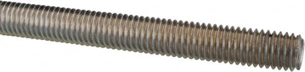 Made in USA - 1/2-13 UNC (Coarse), 3' Long, Low Carbon Steel Threaded Rod - Zinc-Plated Finish, Right Hand Thread - Makers Industrial Supply