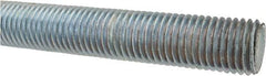 Made in USA - 1-8 UNC (Coarse), 3' Long, Low Carbon Steel Threaded Rod - Zinc-Plated Finish, Right Hand Thread - Makers Industrial Supply