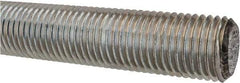 Made in USA - 1-1/4-7 UNC (Coarse), 3' Long, Low Carbon Steel Threaded Rod - Zinc-Plated Finish, Right Hand Thread - Makers Industrial Supply