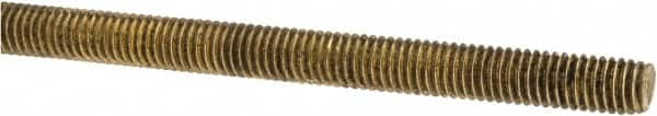 Made in USA - #10-32 UNF (Fine), 3' Long, Brass Threaded Rod - Right Hand Thread - Makers Industrial Supply