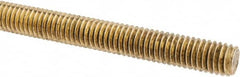 Made in USA - 3/8-16 UNC (Coarse), 3' Long, Brass Threaded Rod - Right Hand Thread - Makers Industrial Supply